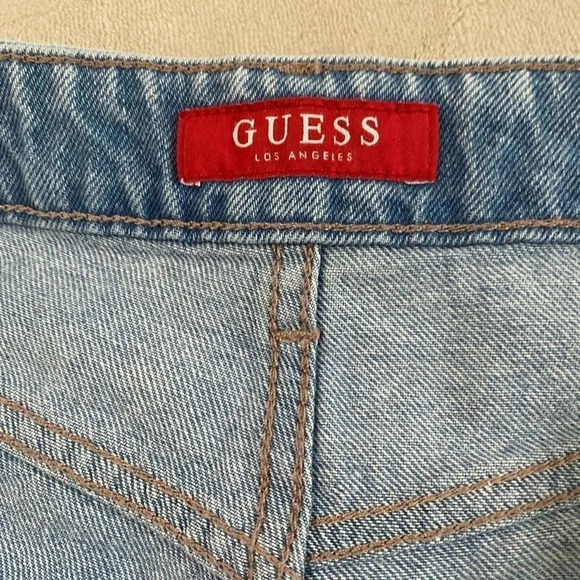 Guess denim distressed short in light blue washed casual Size 26 - Picture 12 of 13